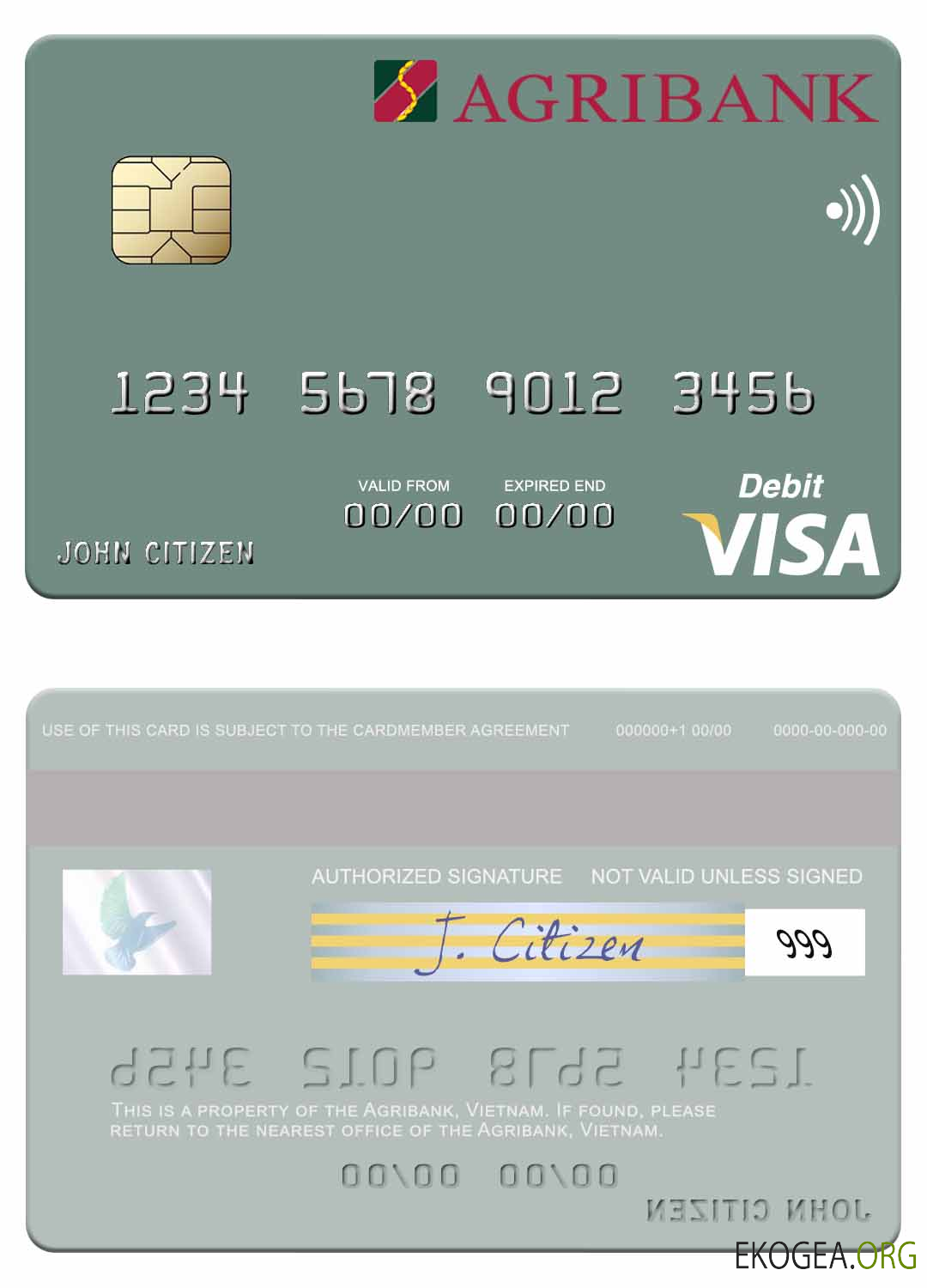 Carte de débit Visa Agribank du Vietnam
